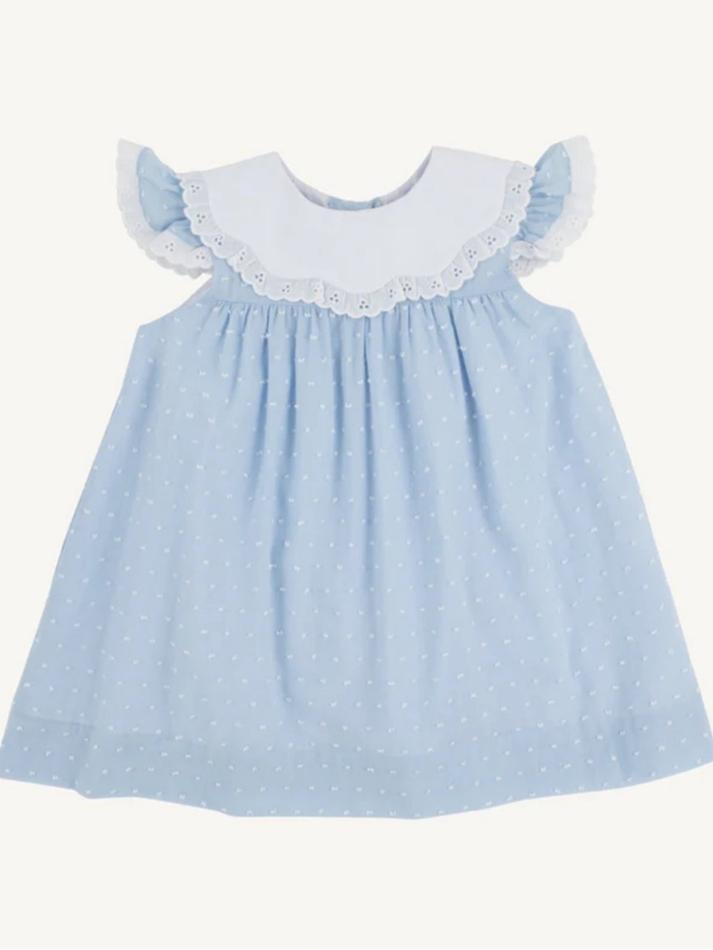 Light Blue Eyelet Collar Baby Dress